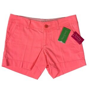 NWT Lilly Pulitzer Callahan 5" Inseam Shorts sz 0 Yummy Melon Coral
